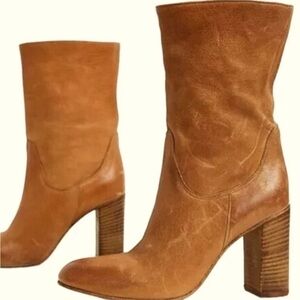 NIB Free People Dakota Heeled Boots Vintage Tan